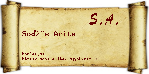 Soós Arita névjegykártya